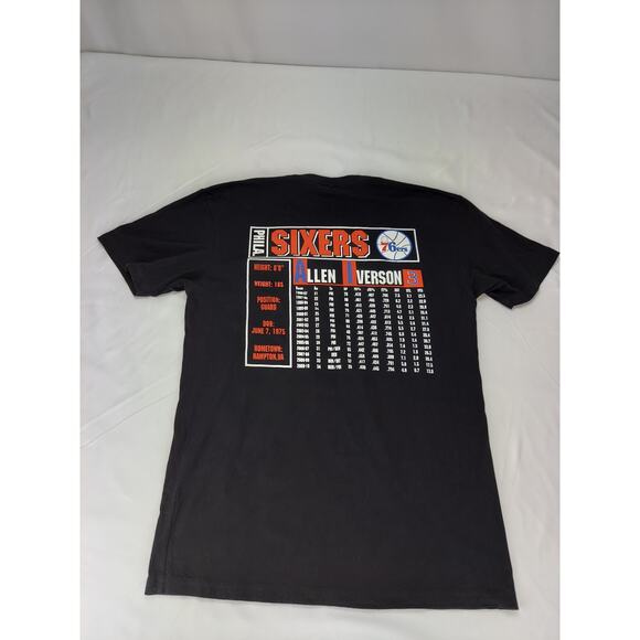 Allen Iverson Mitchell & Ness Philadelphia 76ers Sixers Graphic Tee T Shirt Sz L - Picture 5 of 8
